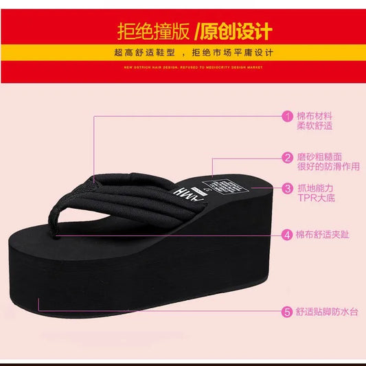 2025 flip flops for women, thick bottom, anti slip, wear-resistant, fashionable, versatile, women's outdoor cool slippers