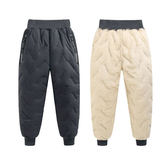 Winter Children Cotton Thick Pants Boys Padded Thickened Pants Teen Kids Cotton Lamb Wool Cotton Trousers