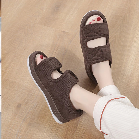 Diabetic Sandals Open Toe Diabetic Slippers Adjustable Walking Sandals Breathable Orthopedic Footwear for Women and Men