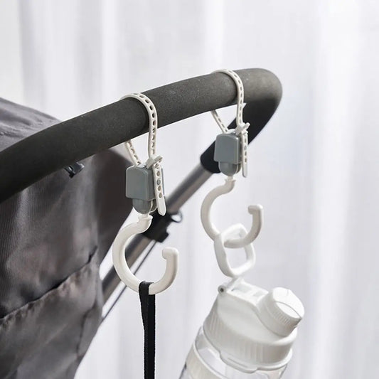 10Pcs Creative Dopamine Baby Stroller Hook Non-Marking Hanging Universal S Hooks Foldable Rotating Clothesline Hooks Closet