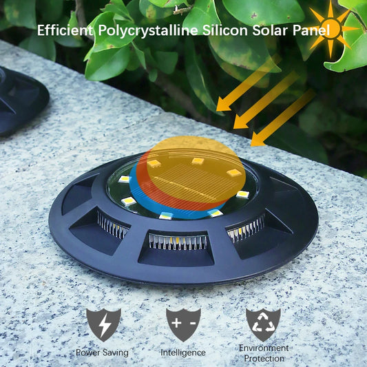 Solar Ground Light with Smart Light Sensor, LED Path Lights for Garden Yard Stairs