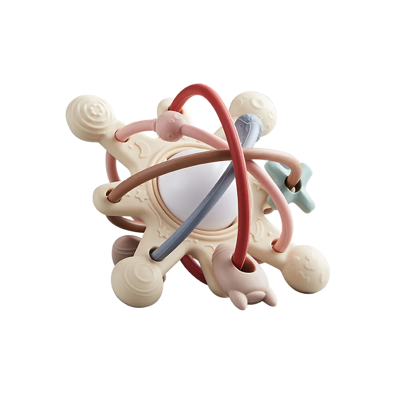 Baby Silicone Hand Catching Ball Baby Chewing Teether Toy Hand Bell 0-12 Months Newborn Sensory Educational Toys Infant Gift