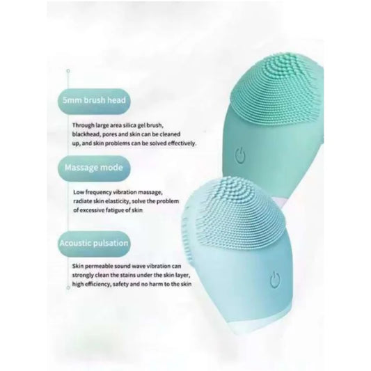 Electric Silicone Facial Cleanser Massager Skincare Massage Tool Beauty Machine Vibration Cleaning Of Pores Self Provided Batter