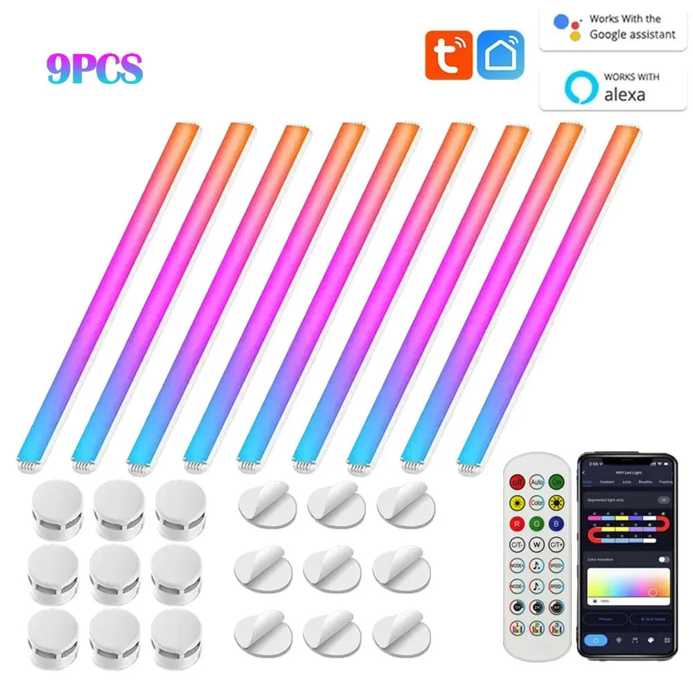 Smart LED Wall Light RGB IC Strip DIY Atmosphere Night Light APP Music Party TV Backlight Bedroom Game Room Decor Night Lights