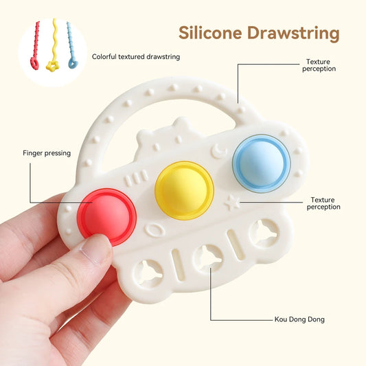 Baby Silicone Teether Toy Food Grade Silicone Pull String Training Teething Sensory Toys for Newborn Relieve Dentia Chew Toys