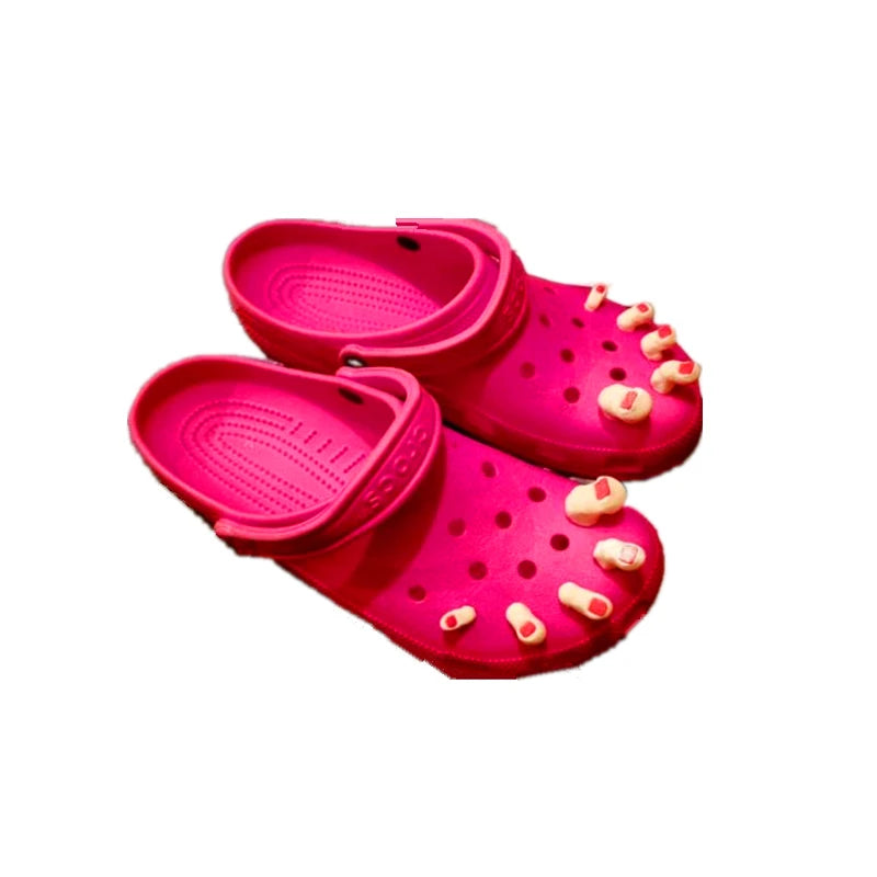 Funny Toes Charms set of 5 for Crocs Comedy Accessories Release Your Toes Friends Gift