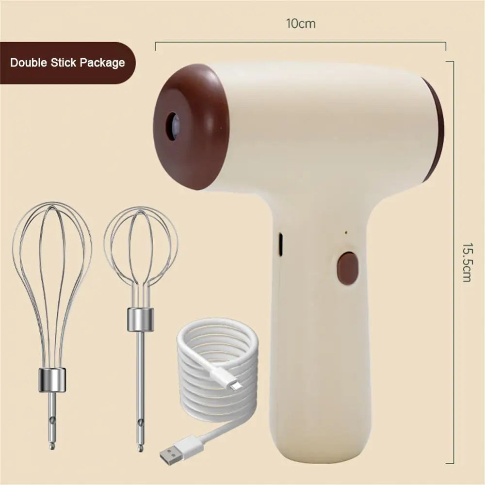 Egg Blender 3-speed High Power Foam Milk beater Double-rod Wireless USB Electric Portable Mixer Eggbeater Manual Milk Frother