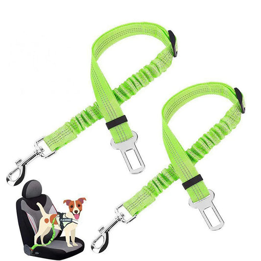 Dog Car Seat Belt Nylon Retractable Buffer Elastic Reflective Safety Traction Rope Dog Leash Harness Dog Outdoor Supplies