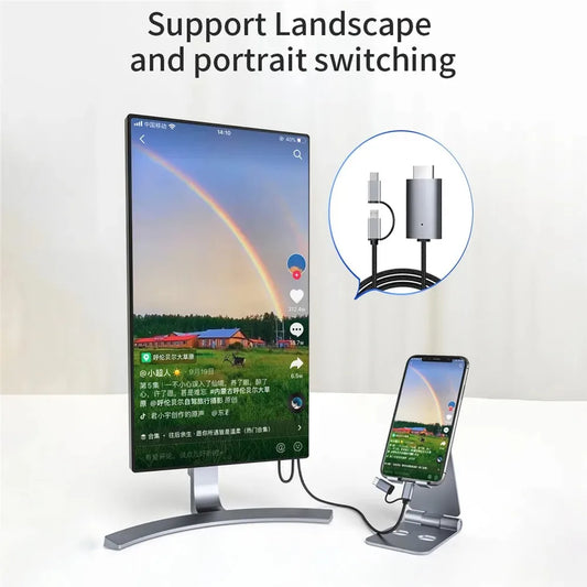 LD39 Wire HD Streaming Display TV Stick Dongle Micro USB Type C to HDMI Cable Mirroring Screen for Android Phone Tablet to TV
