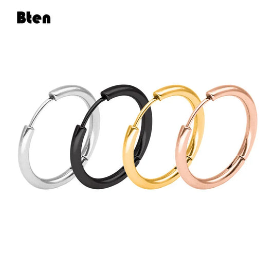 Hoop Earrings Women Gold /Rose Gold/Black Color Round Circle Earring Ear Ring Clip Earrings aretes Mujer