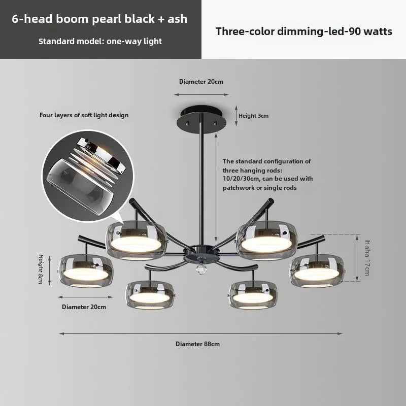 Italian Minimalist Dining Room, Dining Room, Chandelier, High-end Three Head Bar Desk Lamp, Island Table Lamp, Dining Table Lamp
