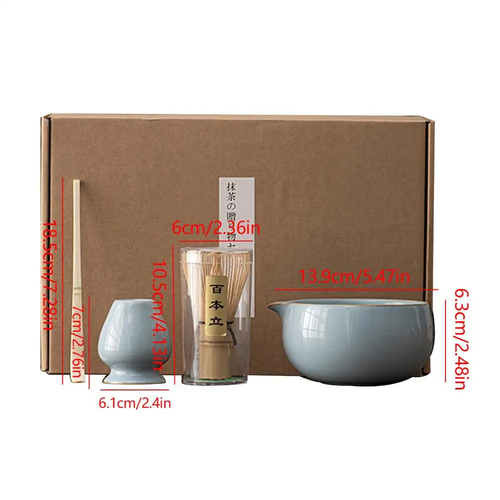 Matcha Whisk Holder 4 Piece Japanese Matcha Powder Kit Matcha Bowl Set Matcha Accessories For Beginners Home Enjoy Alone Or