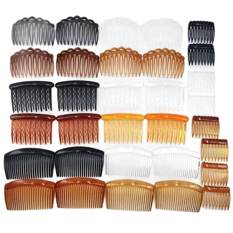 32pcs (9 teeth +11 teeth +17 teeth +23 teeth) 4 styles of 4 colors each 2 retro plastic hair comb set for women