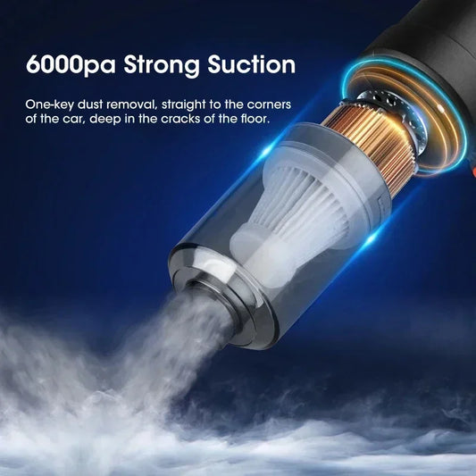 Cordless Car Vacuum Cleaner - Handheld High-Power Suction for Auto & Home, Portable Mini Vacuum with Strong Blowing Function