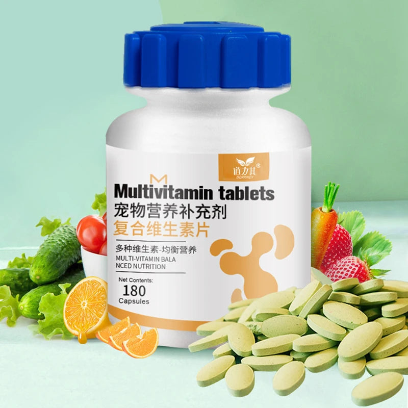 NEW Pet Multivitamin Supplements Beautiful Hair, Improve Immunity, Balanced Nutrition Health Products for Dogs and Cats