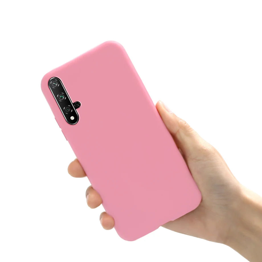 Huawei Nova 5T Matte Case Huawei Nova 5T Phone Case Huawei Honor 20 shockproof Candy Color Design TPU Silicone Soft Cases
