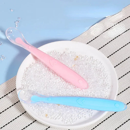 1pcs Soft Silicone Spoon Set Baby Stars Tableware Learning Training Spoon Children's Feeding Reborn Silicone Safe Utensils
