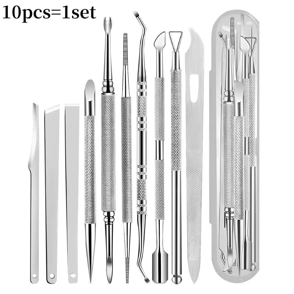 10pcs Stainless Steel Pedicure Tool Set Precision Manicure Knife for Removing Dead Skin Callus Portable Foot Cuticle Care Tools