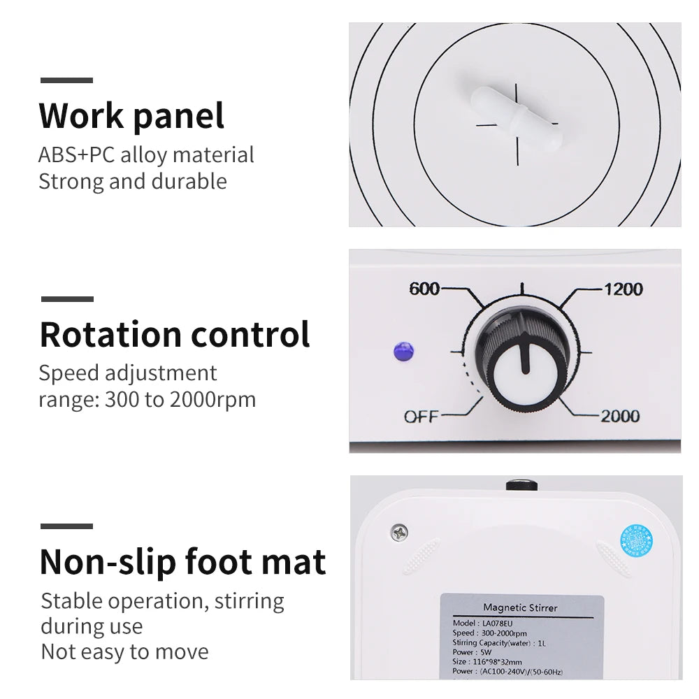 W601 Magnetic Stirrer Perfumes Mixer Laboratory Supplies 1000ml Agitators Stirrers Machine Small Stirring 300-2000RPM