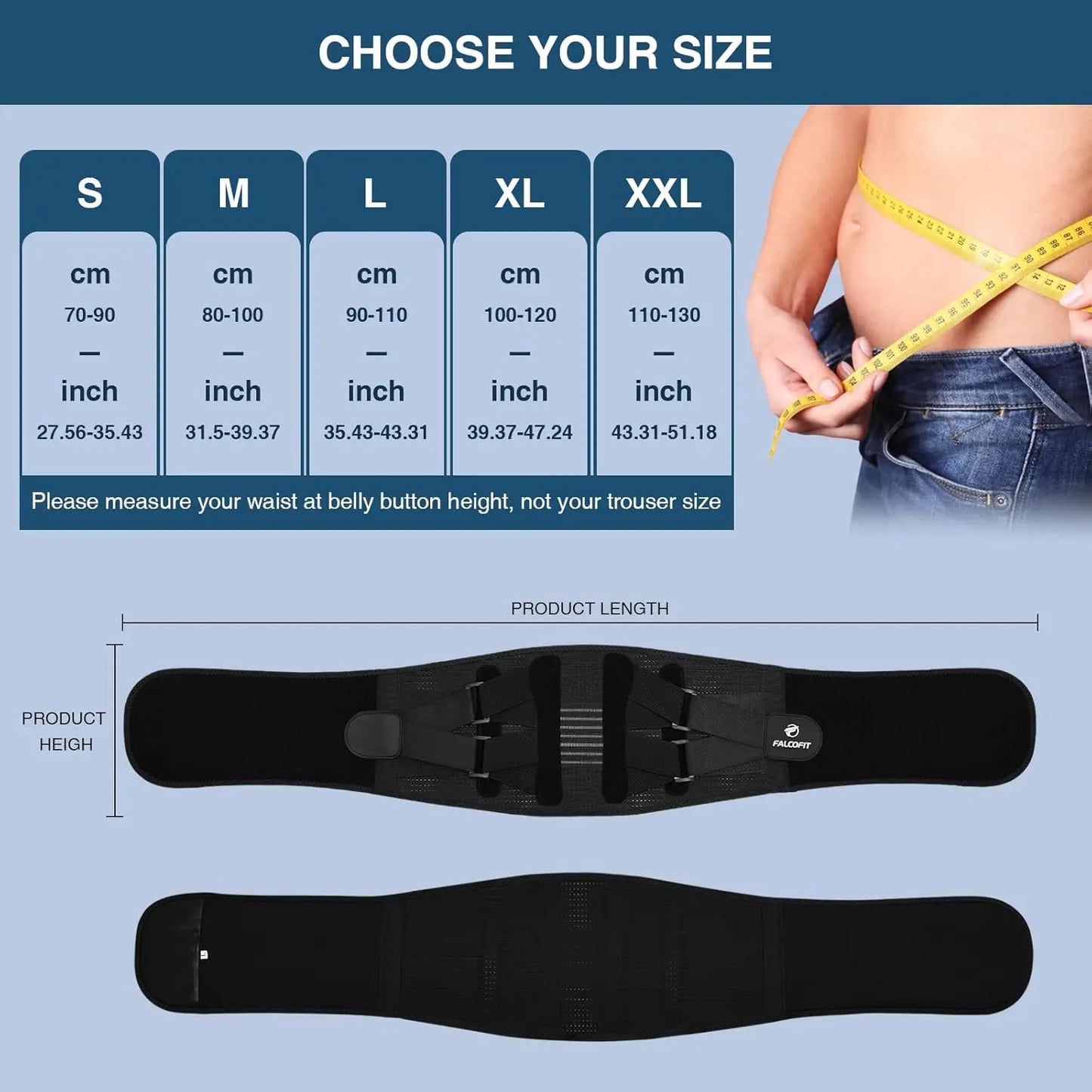 Back Brace For Lower Back Pain, With 4 Metal Supports, Four Elastic Bands, Breathable & Strong Support, Relieve Your Pain