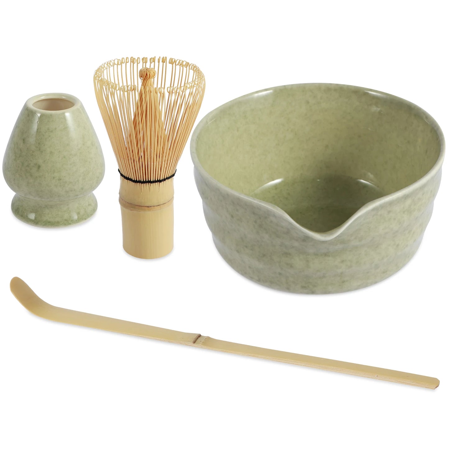 4Pcs Matcha Whisk Set Elegant Matcha Tea Set Reusable Matcha Making Kit with Ceramic Matcha Bowl Matcha Whisk Holder