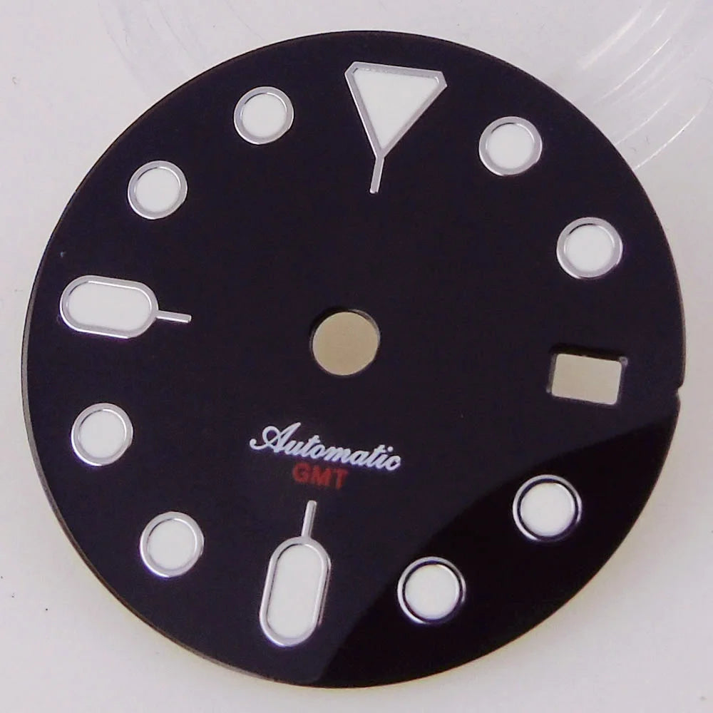 29mm NH34 Watch Dial Face Hand Set for S NH34 GMT Movement Orange Black Dial Plate Green Luminous SKX Mod Parts