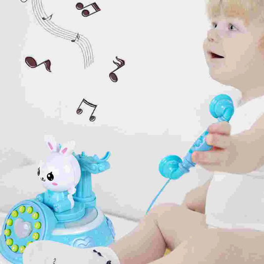 Simulation Telephone Toy Kids Playhouse Role Play Cartoon Phone Vocals Pretend Landline Educational Electronic Toys Safe