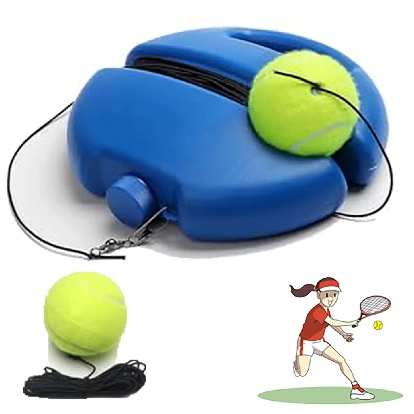 Tennis Trainer Single Base Training Durable Ground High Elastic Tennis Rope Adult Outdoor Sports Training Supplies