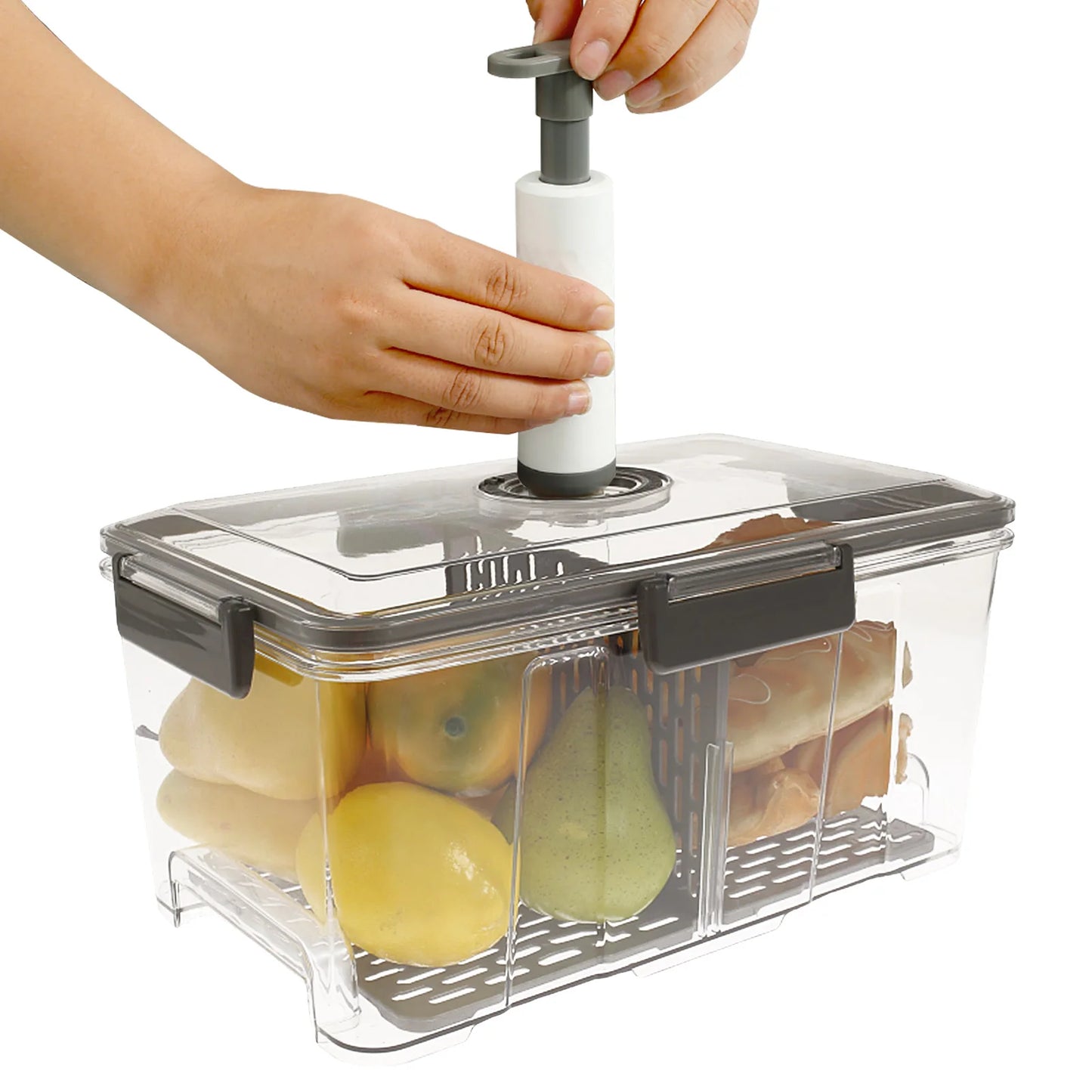 Bread Box Rectangular Airtight Bread Storage Container Bread Keeper Time Recording Bread Holder with Vacuum Pump for Kitchen New