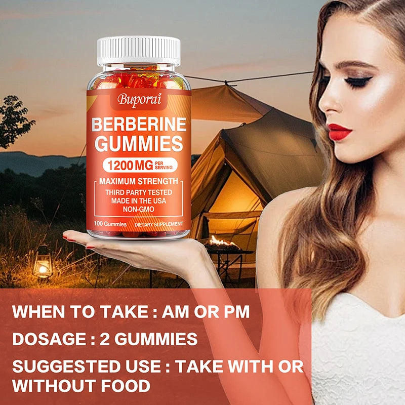 Berberine Gummies - Promotes Healthy Cholesterol and Aids Cardiovascular Function Gastrointestinal Function Antioxidant