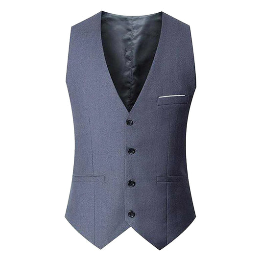 New Coat Men Pure Color Wedding Dress Vest Mens Coat Sleeveless Work Suit Jackets British Leisure Slim Stage Costume Autumn
