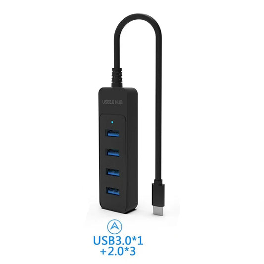 USB 3.0 Power Adapter 4 Port Multi USB Splitter Hub USB Hub 2.0 Type C HUB Multiple Expander High Speed For Computer Accessorie