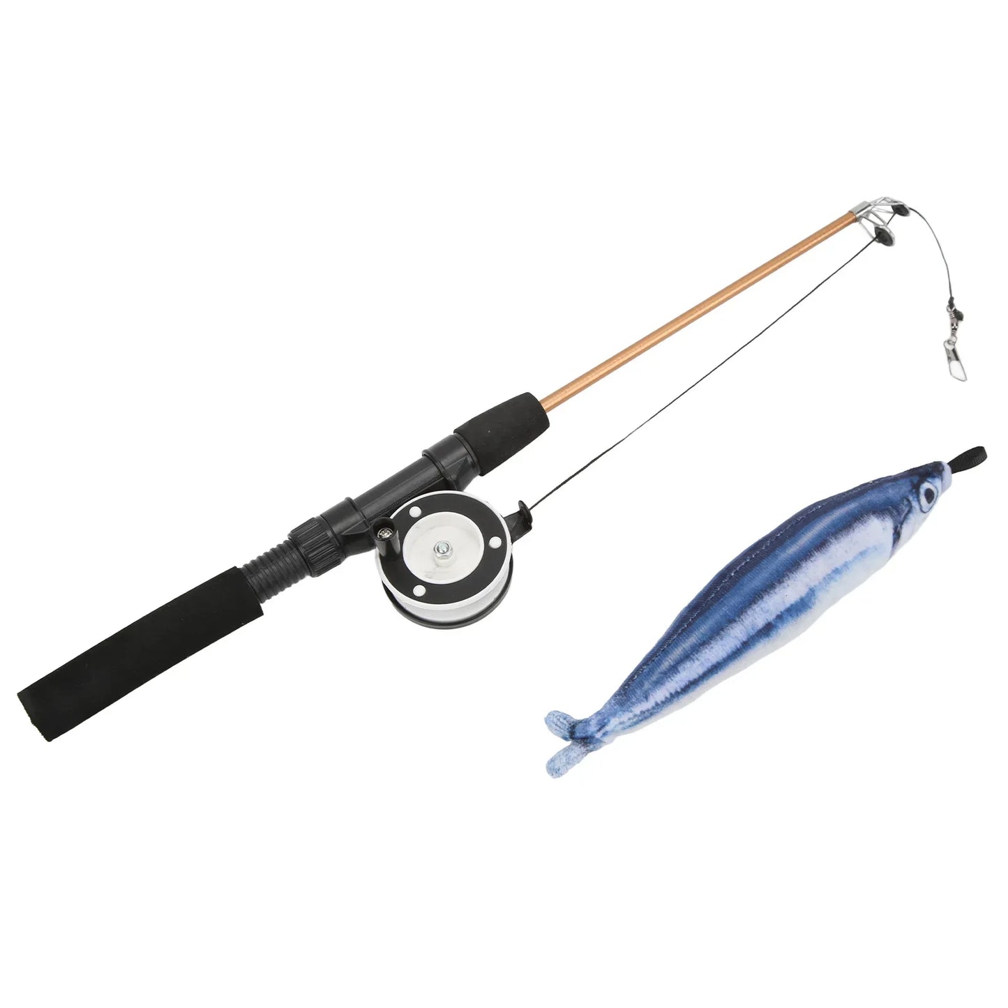 Interactive Cat Fishing Rod Toy - Telescopic, Realistic Fish - Shaped Lure With Pulley - Fun & Flexible For Cat Playtime