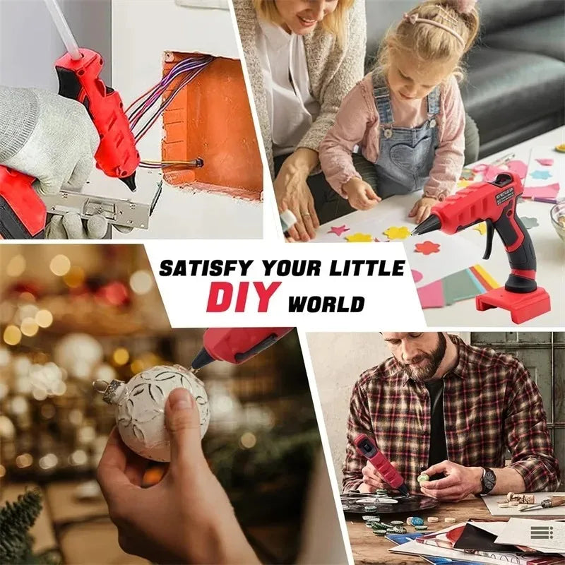 Cordless Hot Glue Gun for Milwaukee 18V Battery with 30pcs 7mm Sticks 30s Quick Preheat for Arts & Crafts & DIY (No Battery)