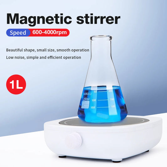 Magnetic Stirrer Mini Lab Stir Mixer Portable Stirrer Plate with Stir Bar 1L 600-4000RPM for Laboratory EU Plug