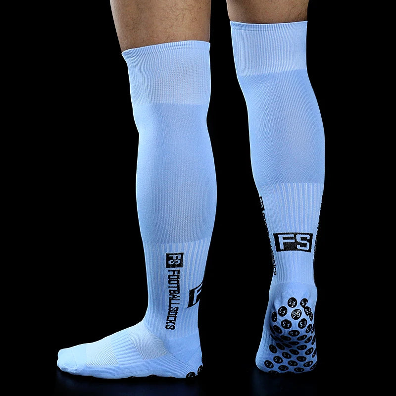 New Long FS Soccer Socks Men Women Sports Round Silicone Non-Slip Grip Football Socks