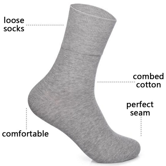 Women's 5 Pairs Quality Cotton Diabetic Middle Socks Comfortable Loose Mouth Plus Size48,49,50 Older Men's Diabetic Socks Meias