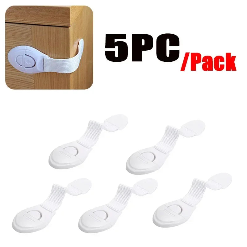 10pcs Kids Safety Door Lock Child Safety Cabinet Lock Baby Proof Security Protector Drawer Door Cabinet Lock Plastic Protection