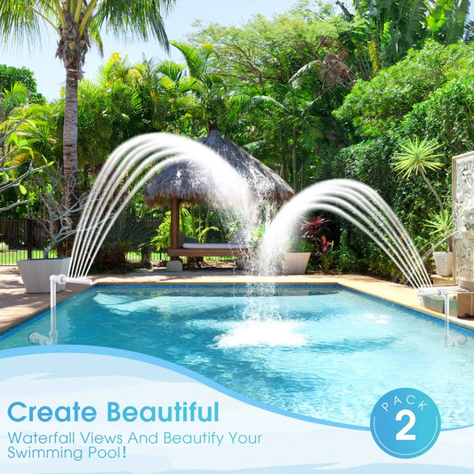 Swimming Pool Waterfall Fountain Kit PVC Feature Water Spay Pools Spa Decorations Easy Install Swimming Pool Accessories