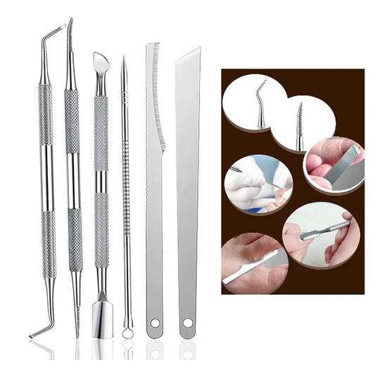 3-7pcs Stainless Steel Manicure Pedicure Knife Nail Clippers To Remove Dead Skin Calluses Thick Hard Acne Needle Pick Tool Set