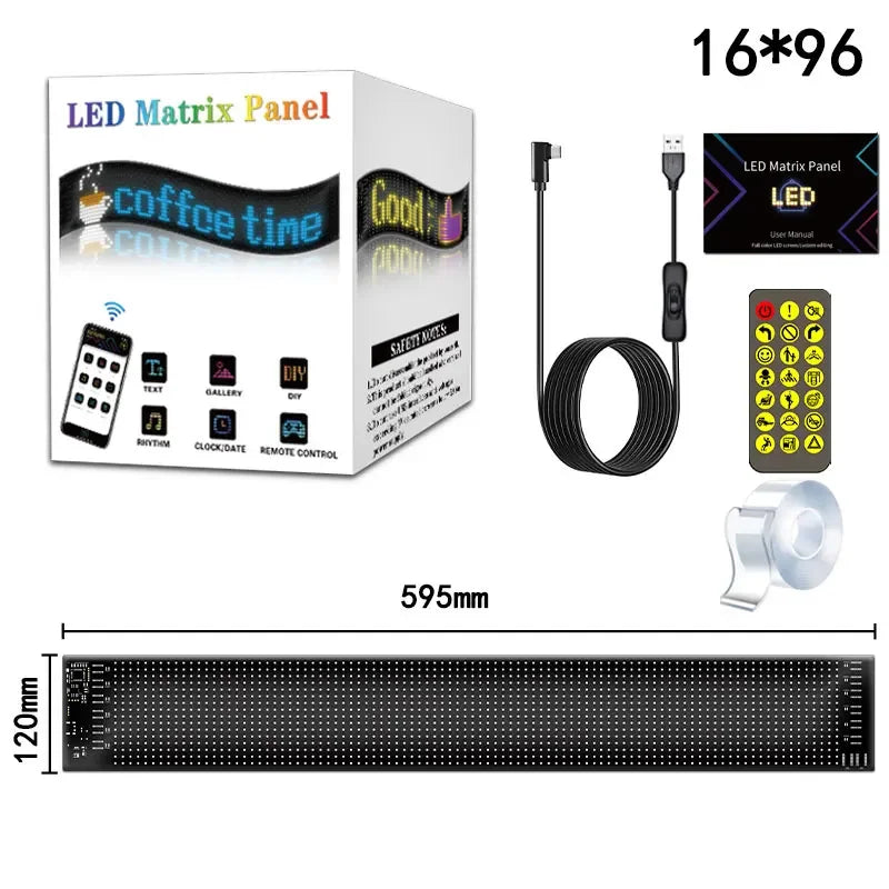 Led Eyes For Truck Led Matrix Panel RGB LED Car Panel DIY Programmable Bluetooth App Control Scrolling Light