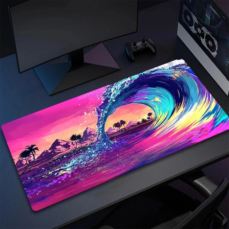 Mousepad Japan Art Great Waves Rubber Mouse Pad Lock Edge Playmat Non-Slip Office Computer Mice Pads Table Gaming Accessories