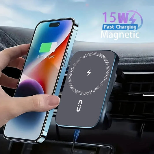 Magnetic Car Phone Mount Wireless Fast Car Charger for iPhone 16 15 14 13 12 Holder 15W Magnetic Car Phone Holder Mount Wireless
