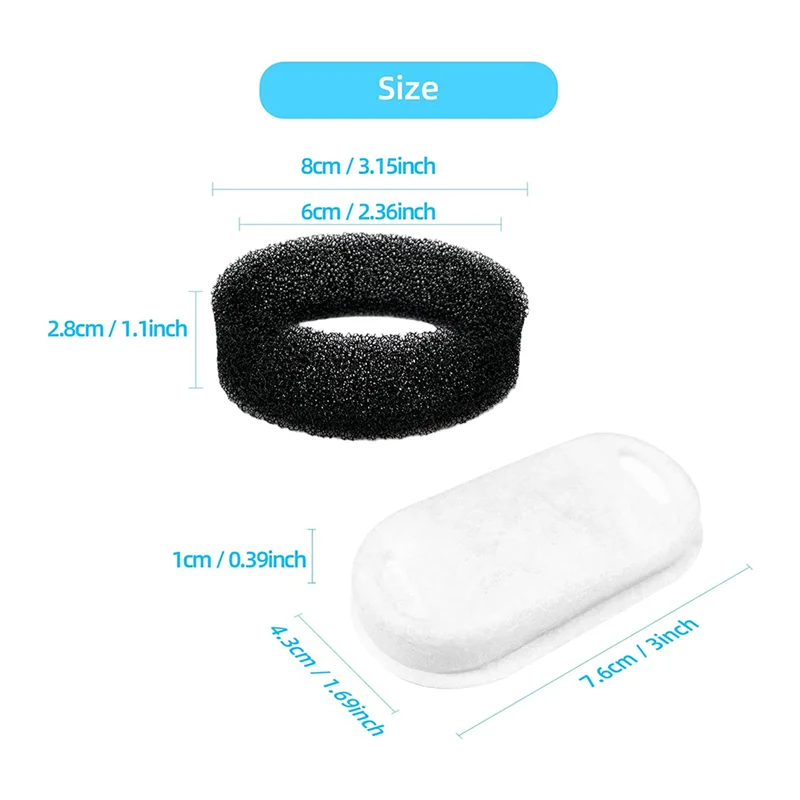 A19F-24X Cat Water Fountain Filters For 108Oz/3.2L And 67Oz/2L Adjustable Water Flow Pet Water Fountain,Cat Water Fountain