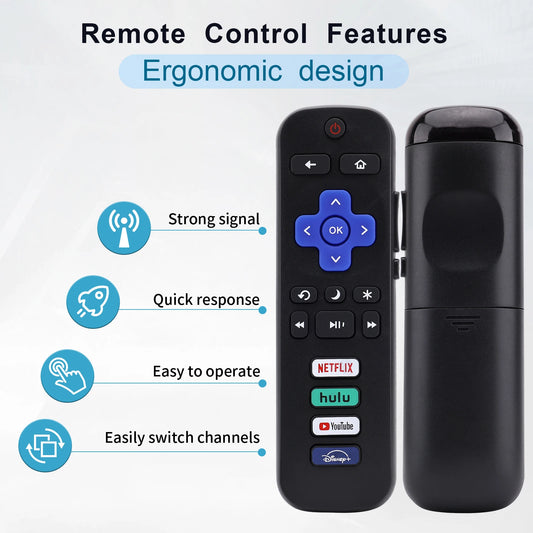 替换 Remote Control for All Roku Tv, Compatible with Tcl Roku, Hisense Roku, Onn Roku Smart Tvs 2-Year Warranty, for Roku