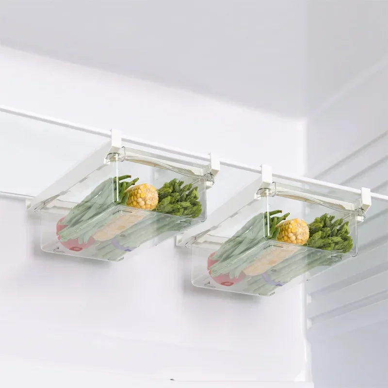 Fridge Drawer Box Eggs Fruit Vegetable Food Storage Slide Tray Case Refrigerator Divided Holder Hanging Shelf Kitchen Organizers