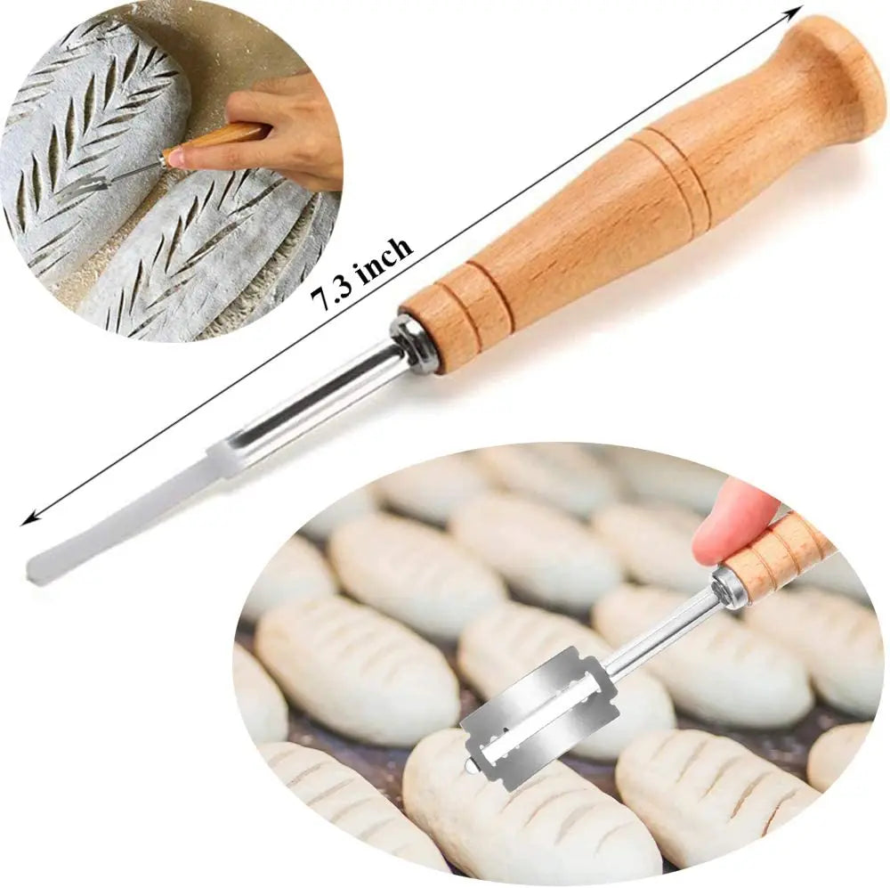 Bread Lame Bread Scoring Knife Lame Handcrafted Dough Cutter Bread Slashing Tool with 5 Razor Blades For DIY Bread Baking Pizza