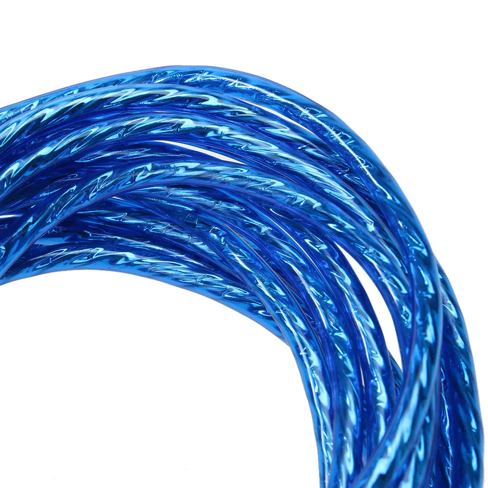 5m Car Modified RCA Audio Cable Pure Copper Car Audio Power Amplifier Cable Automotive Electronics Accessories