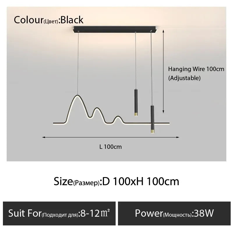 Dining Room Lamp Chandelier Light Luxury Lamps Modern Minimalist Dining Room Dining Table Bar Nordic Minimalist Strip 2025 New