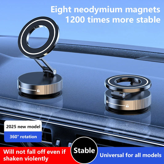 Xiaomi Car Mount Vacuum Magnetic Holder Foldable Strong Suction Stand For Cell Phone For iphone 16 15 12 13 14 Live Streaming